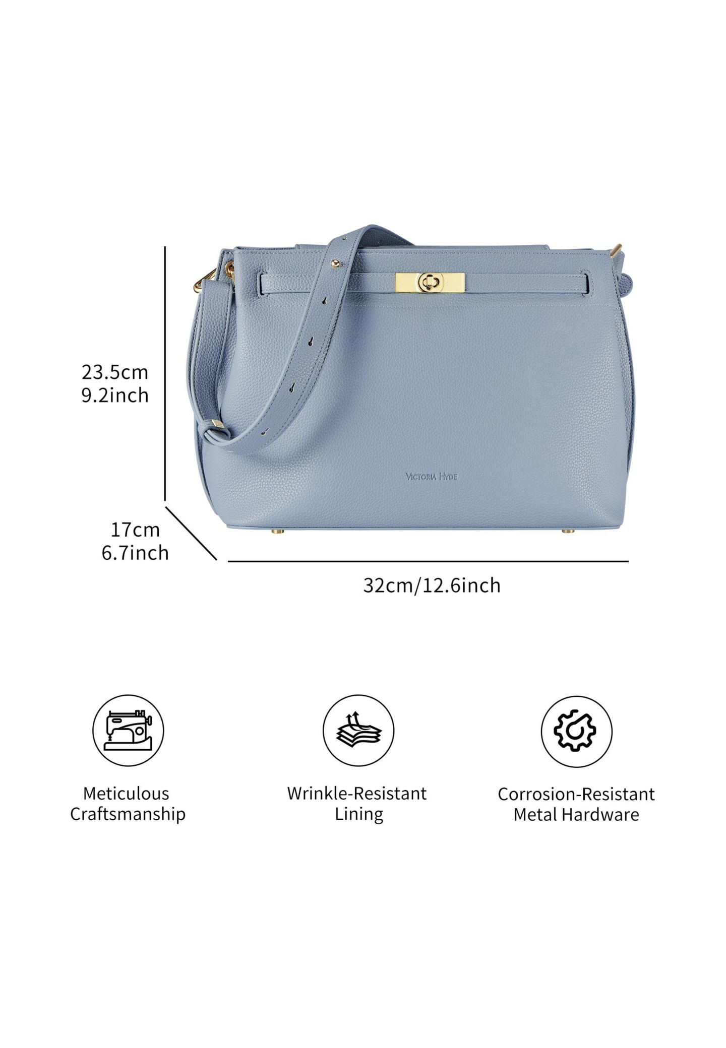 Женская сумка Victoria Hyde London Handbag Medium Satchel Shoulder Bag Victoria Hyde Alla, цвет: Синий — фото 6