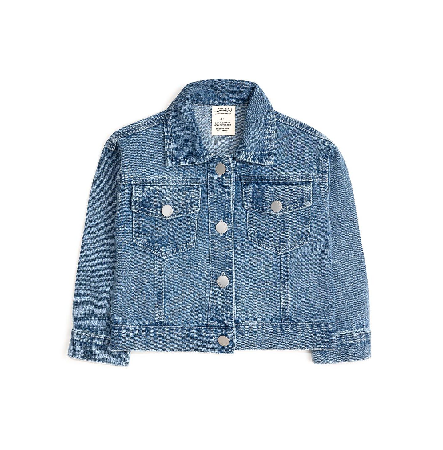 Куртка Sweet Wink Gingham Bow Patch Denim для девочек-малышей, цвет: Джинсовый — фото 2
