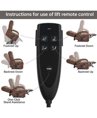 Power Lift Recliner Chair Dual Motor Infinite Position Up to 350 LBS with Solid Wood Armrests, Heat Massage and Heavy Duty Motion Mechanism