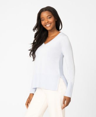 Women's V-Neck Wide-Hem Wide-Cuff Sweater