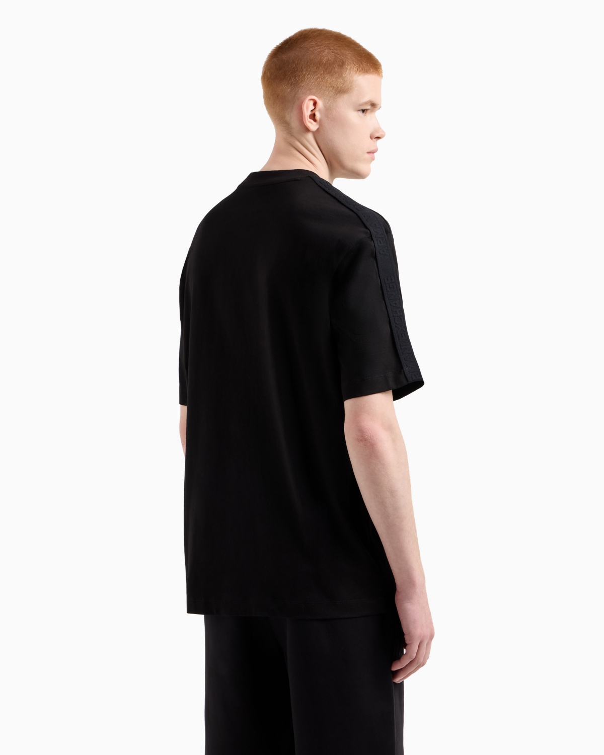 A|X Armani Exchange Men's Regular-Fit Logo Tape T-Shirt