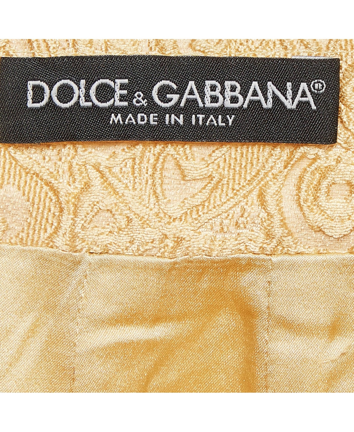 Pre-Owned Dolce & Gabbana Women's Yellow Textured Jacquard Pencil Skirt