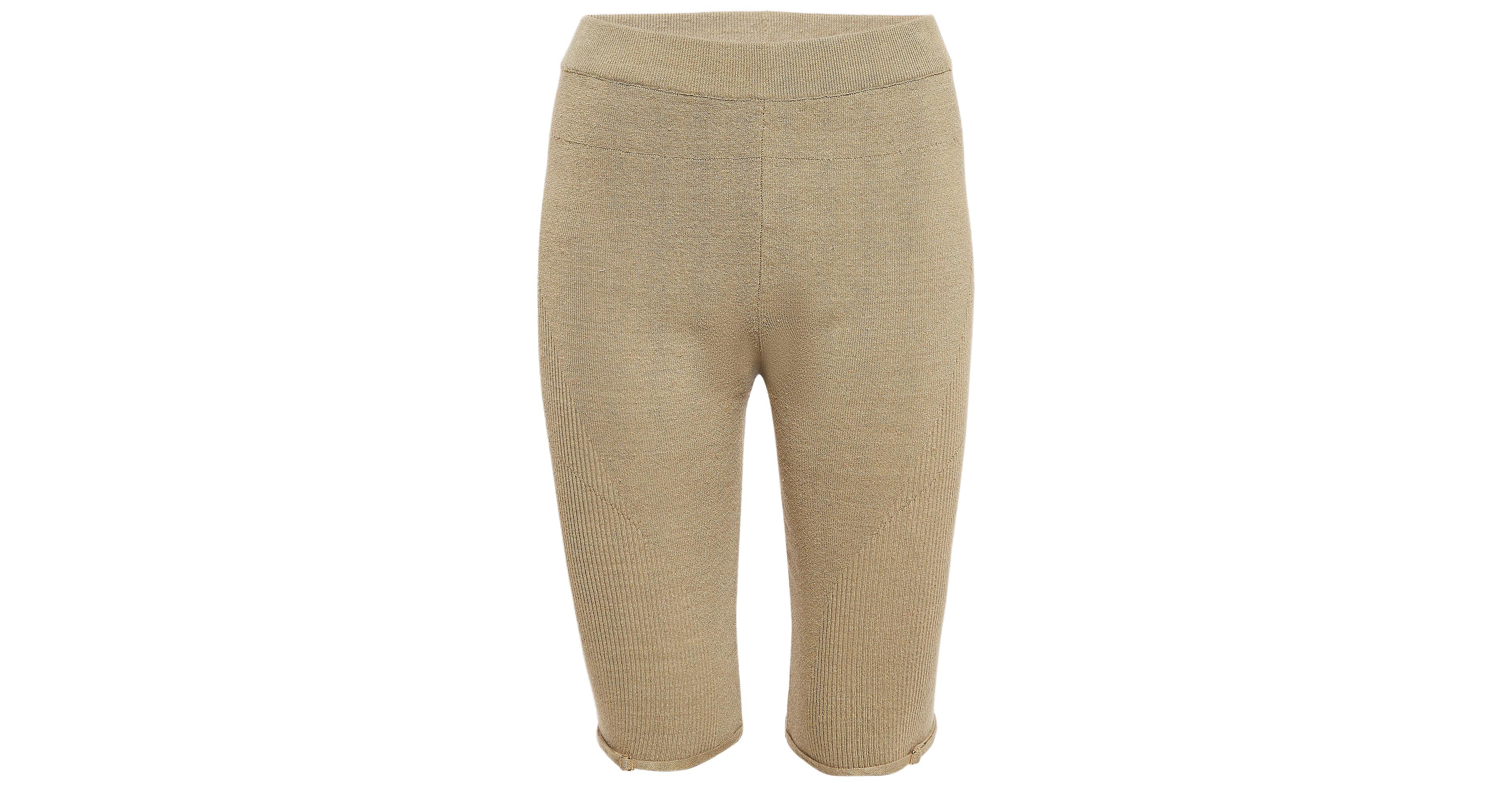 Pre-Owned Jacquemus Women's Khaki Green Linen Blend Knit Sierra Shorts
