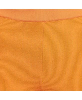 Women's Orange Rib Knit Le Short Arancia Biker Shorts