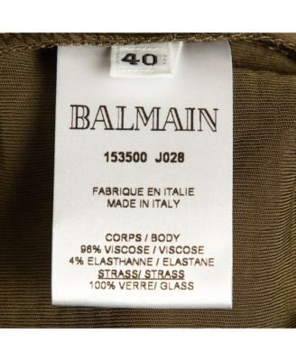 Women's Green Embellished Jersey V-Neck Sleeveless Dress