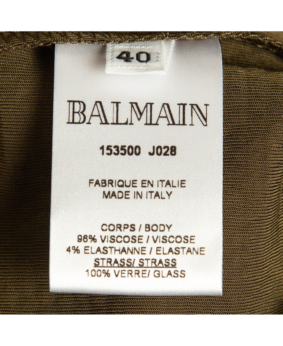 Pre-Owned Balmain Women's Green Embellished Jersey V-Neck Sleeveless Dress