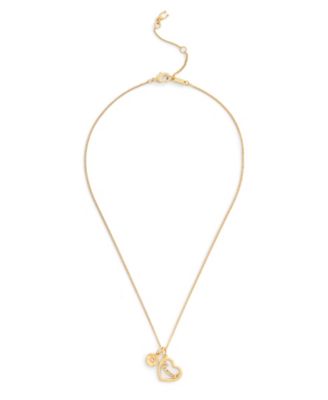 Faux Stone Charming Charms Signature Heart Pendant Necklace