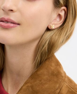Faux Stone Pav&eacute; Icons Butterfly Stud Earrings