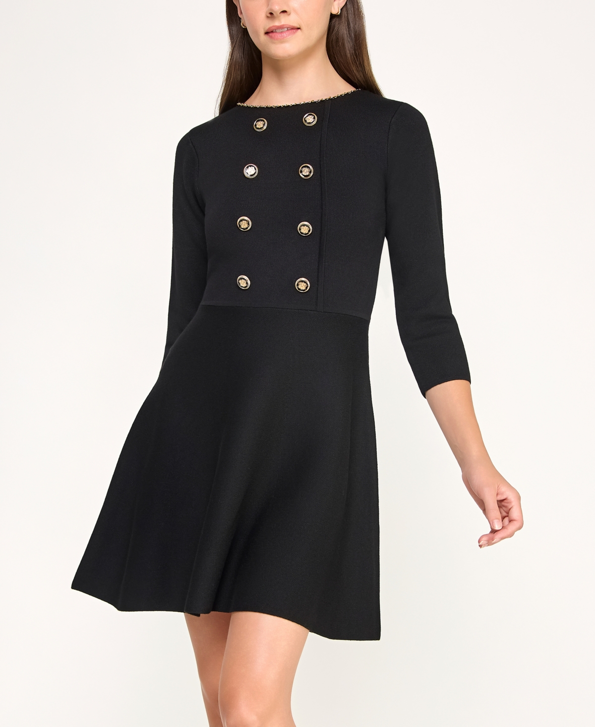 Bcx Juniors' 3/4-Sleeve Crewneck Sweater Dress