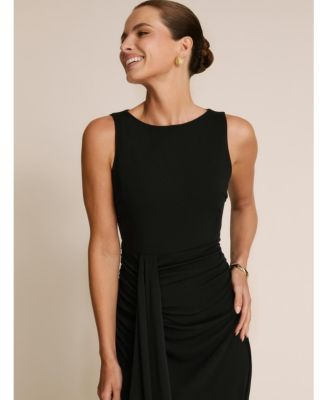 Women's Drape Gathered Sleeveless Stretch Dress