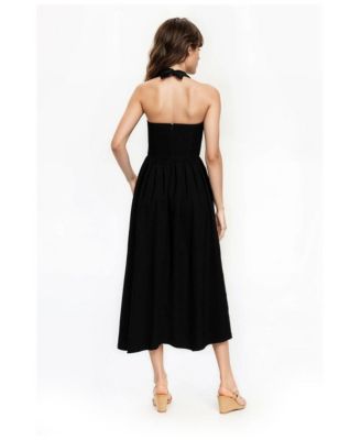 Womens Justine Halter Neck Midi Dress