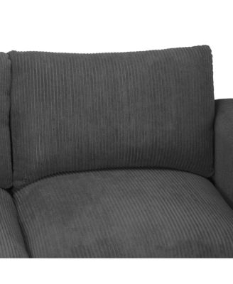 128" Corduroy Modular U-Shaped Sectional Couch and Chaise With USB/Type-C Ports and Side Pockets