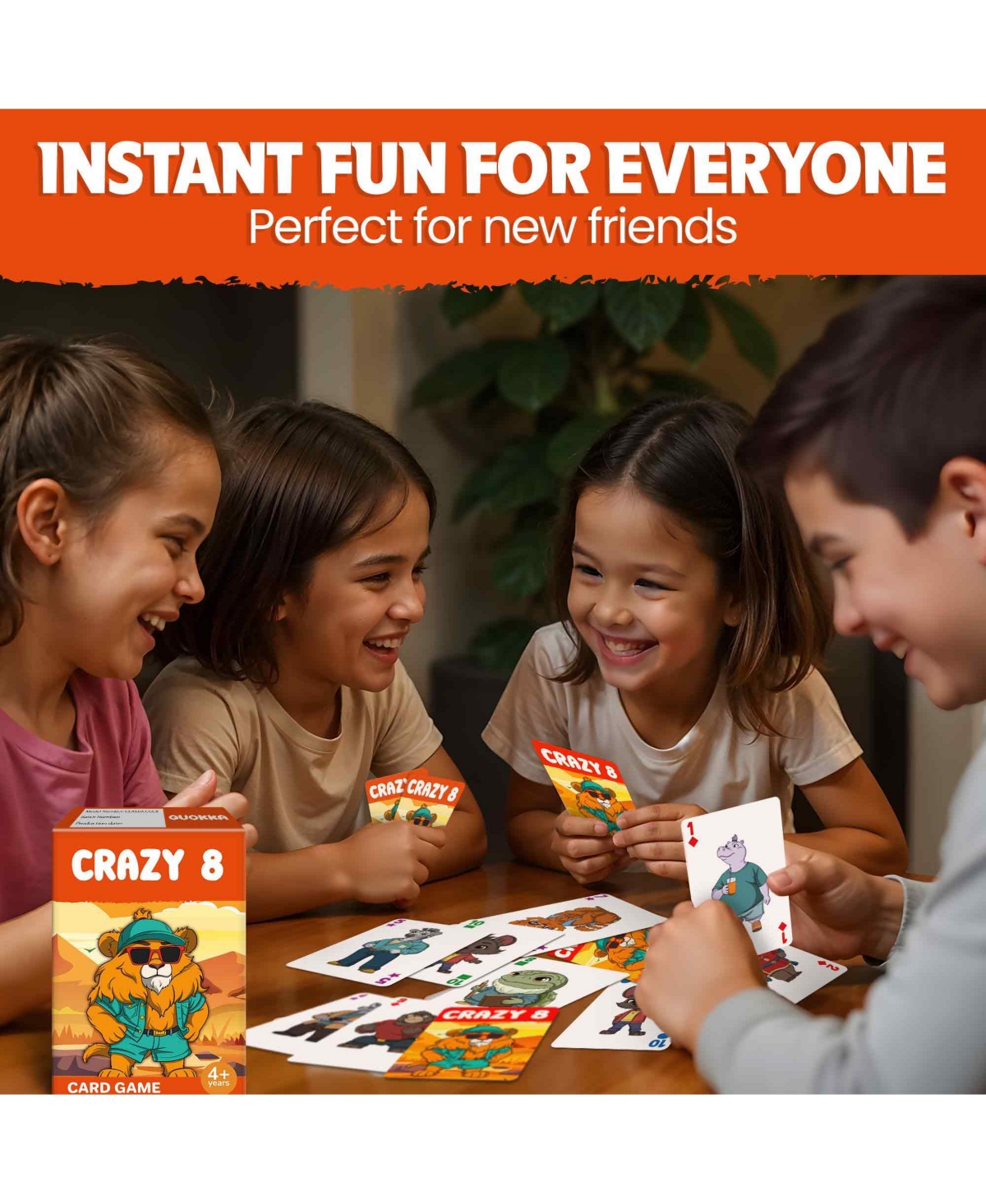 Quokka Crazy 8 Card Games for Kids Fun Family Game with Cute Animals, Playdates, Time
