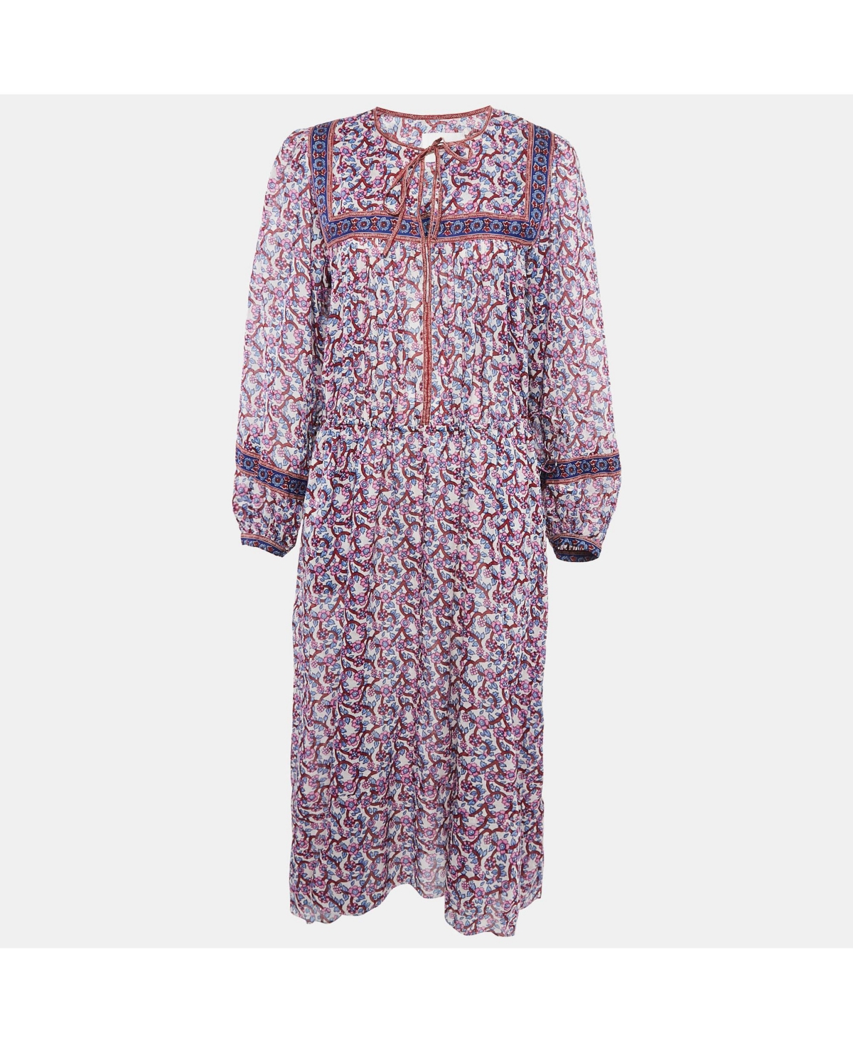 Pre-Owned Isabel Marant Women's Multicolor Floral Print Cotton Asymmetric Greila Dress