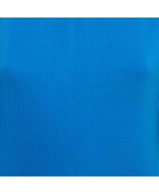 Women's Blue Stretch Crepe Asymmetric Mini Dress