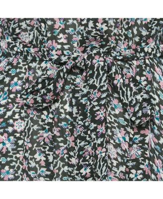 Women's eacutetoile Green Printed Crepe Midi