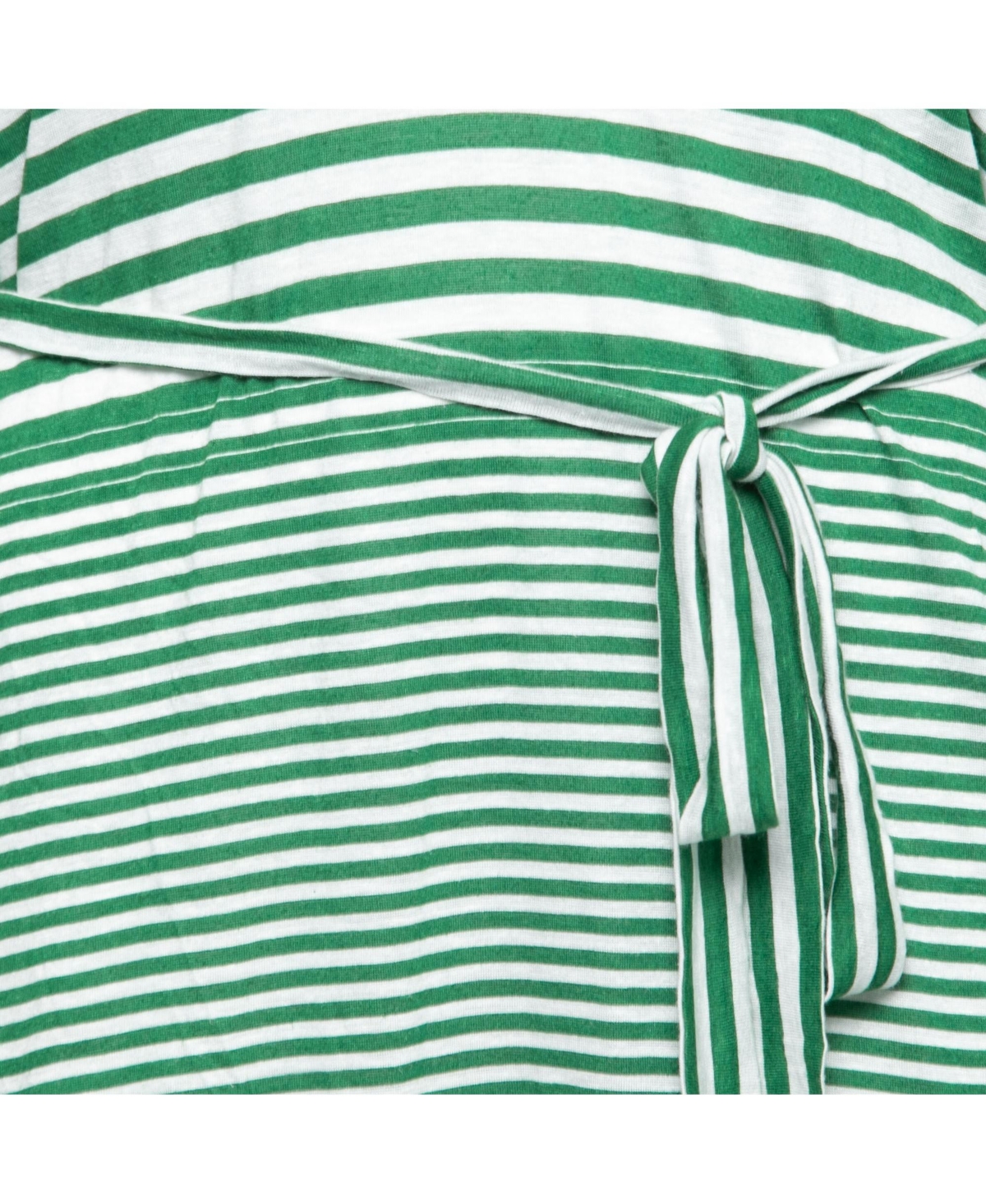 Pre-Owned Stella Mccartney Women's Green Striped Linen Blend Knit Oversized Belted Mini Dress