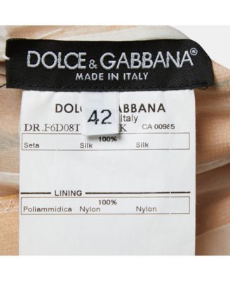 Women's Beige Floral Hand Painted Canvas Limited Edition Midi Dress