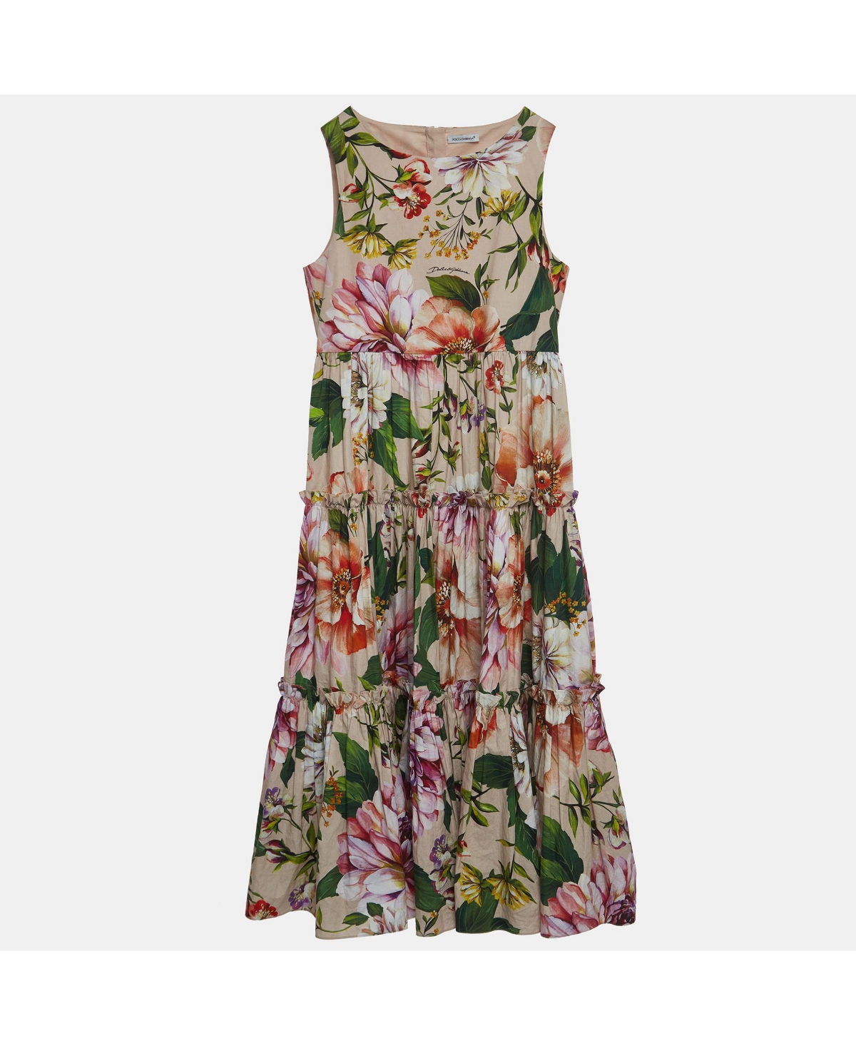 Pre-Owned Dolce & Gabbana Women's Pink Floral Printed Cotton Poplin