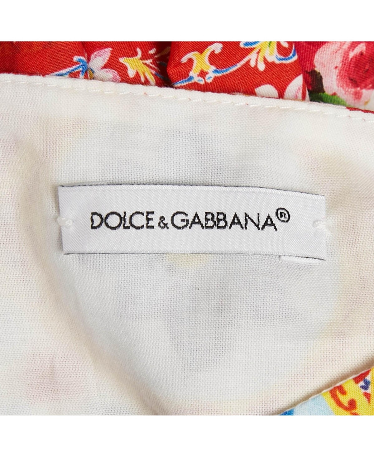 Pre-Owned Dolce & Gabbana Women's Multicolor Carretto Con Rose Print Cotton Flouce Dress