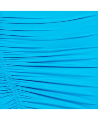 Women's Blue Jersey Ruched Asymmetric Mini Dress