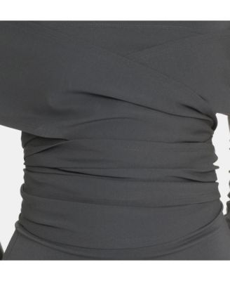 Women's X Kim Grey Jersey Off-Shoulder Maxi Dress