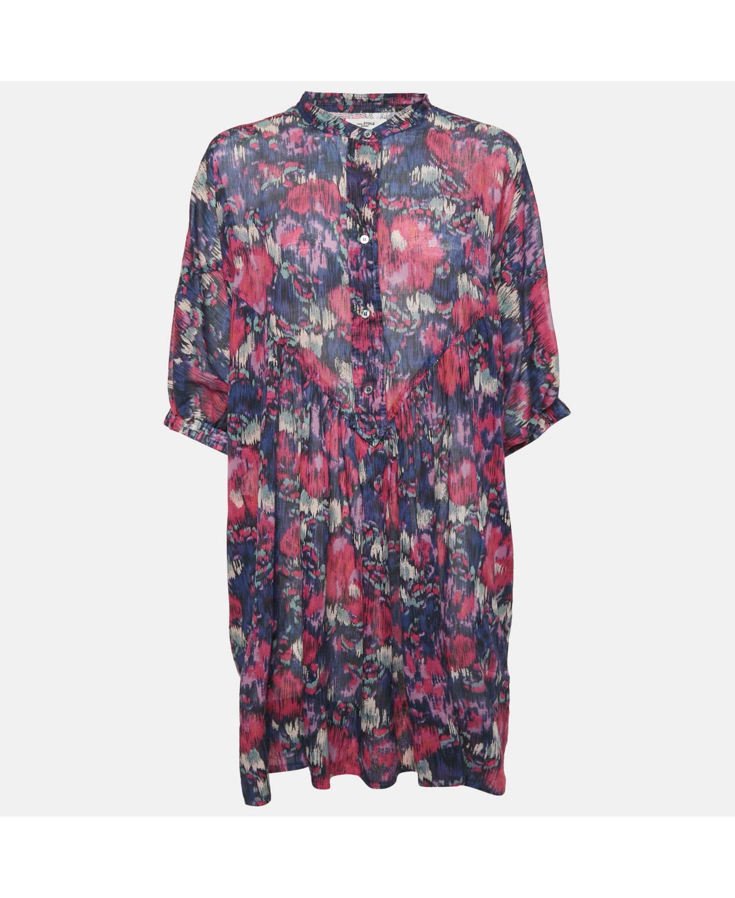 Women's Etoile Pink/blue Abstract Print Maze Dress