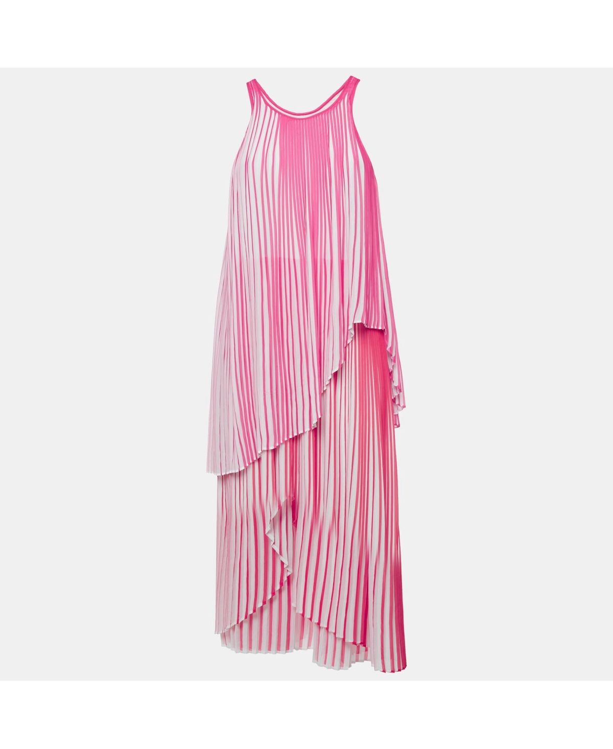 Pre-Owned Stella Mccartney Women's Pink/red Pleated Crepe Sleeveless Dress
