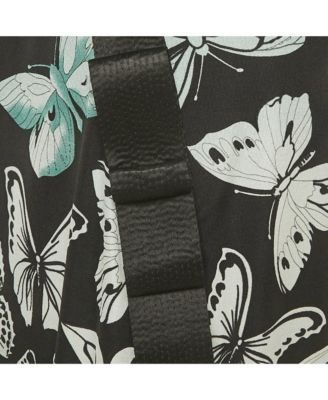 Women's Black Butterfly Print Jersey One Shoulder Dress