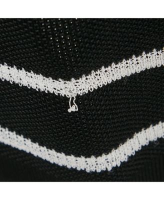 Women's Black Striped Knit And Mesh Mini Bodycon Dress