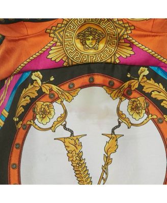 Women's Multicolor Printed Silk Top And Skirt Set