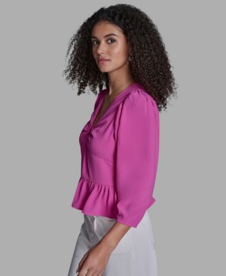 Women's Long-Sleeve Peplum Top