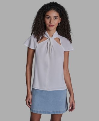 Women's High Neck Short-Sleeve Top