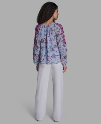 Women's Long-Sleeve Tie Detail Pull-On Top