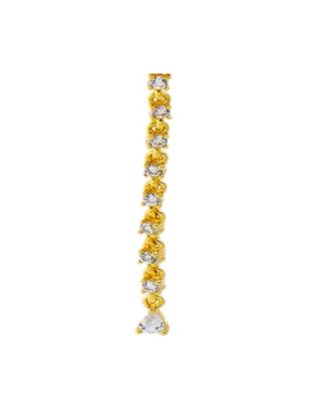 Cubic Zirconia Gold Plated Tennis Drop Cuff Earrings
