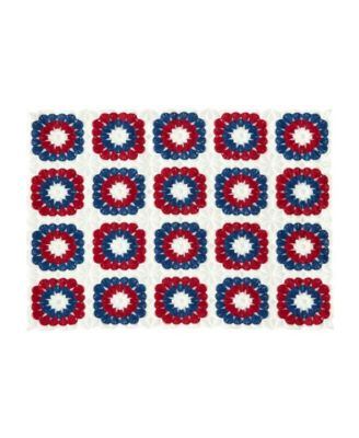 Crochet Red White and Blue Placemats, Set of 4