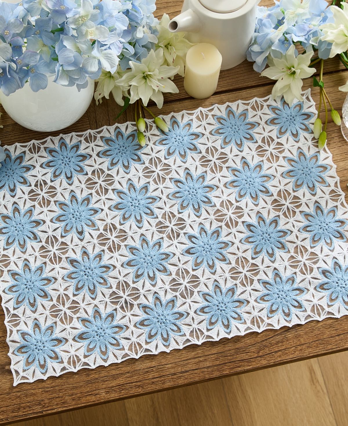 Elrene Crochet Floral Placemats, Set of 4