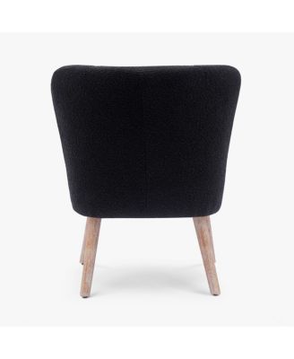 4 Piece  Upholstered Boucle Accent Chair and Ottoman Sets