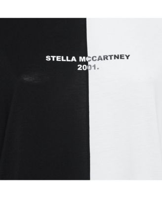 Women's Black /white Logo Print Jersey Cotton T-Shirt