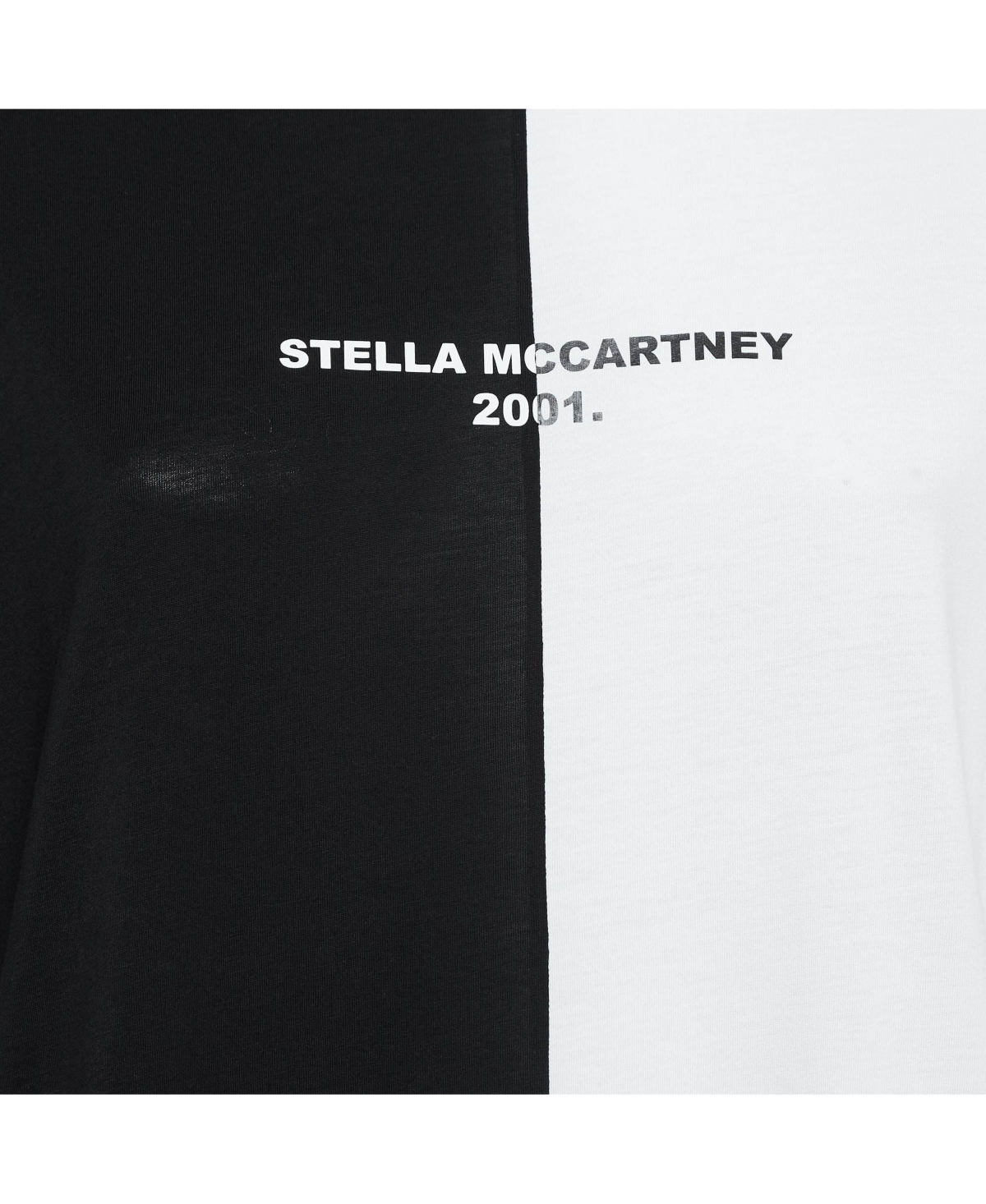 Pre-Owned Stella Mccartney Women's Black /white Logo Print Jersey Cotton T-Shirt