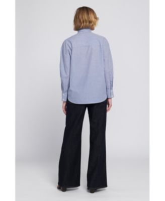 Women's Striped Bow Shirt Blouse Top