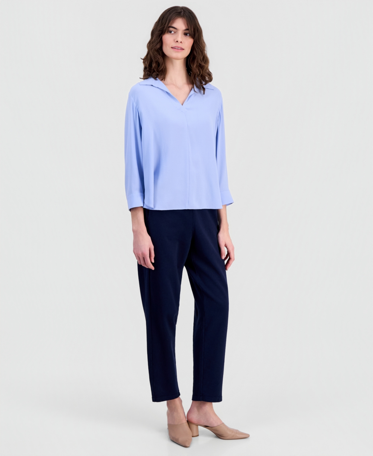 Eileen Fisher Women's Collared Silk Shirt
