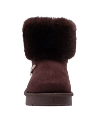 Girls' 1-13 Cuff Rhinestone Logo Boots