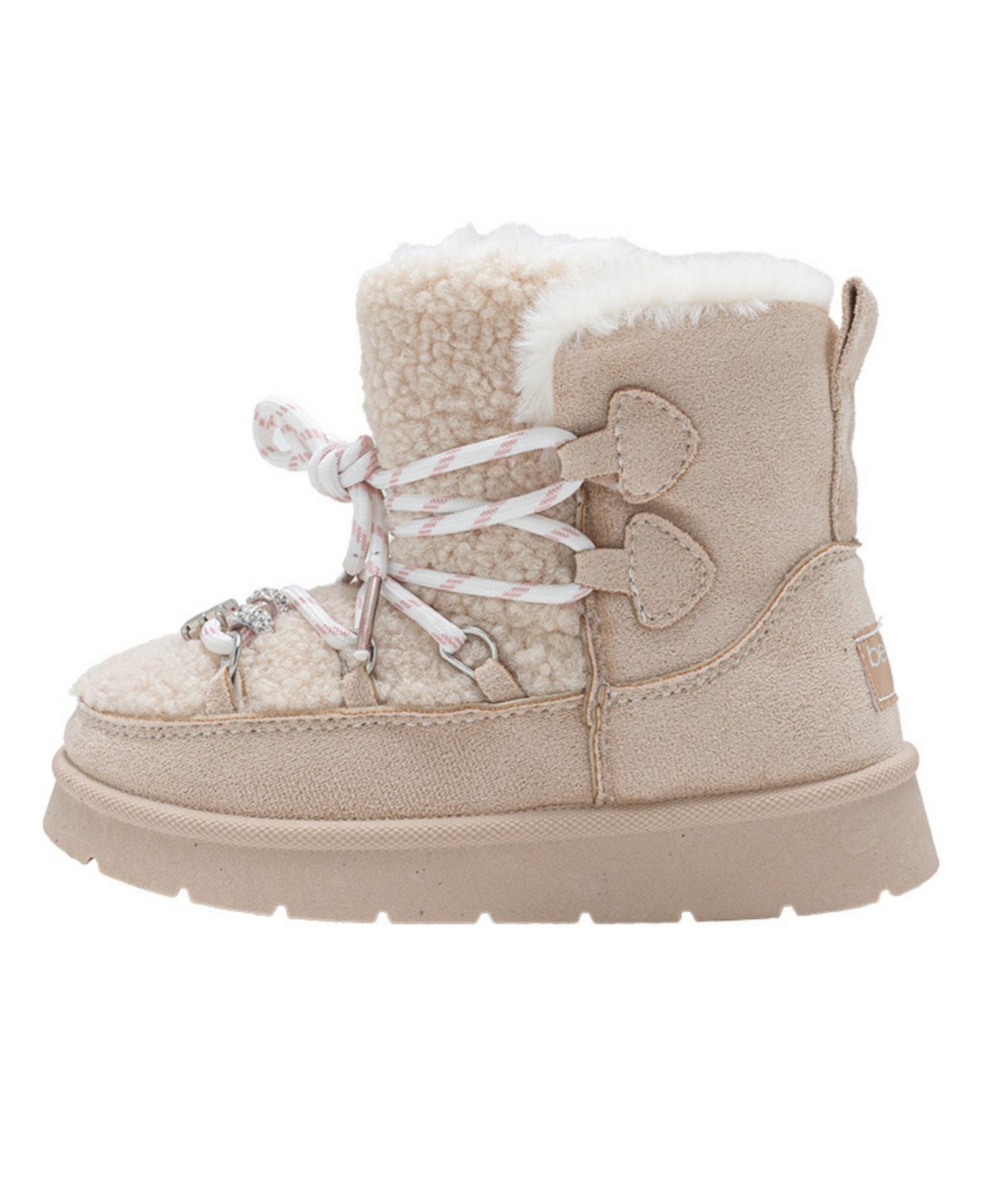 Girl's Faux Shearling Lace Up Winter Boots