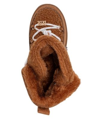 Girls' 1-13 Lace-Up Logo Charm Winter Boots