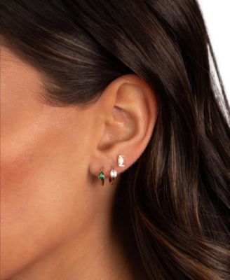 A Touch Of Color Baguette Gold Plated Earring Combo Set