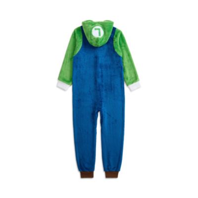 Super Little Boys Mario Brothers Onesie Zip Up Coverall