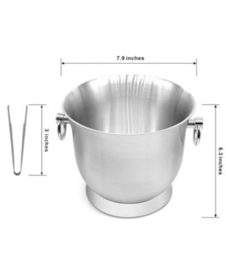 Stainless Steel Ice Bucket with Ice Tongs, Lid - 3.3 L