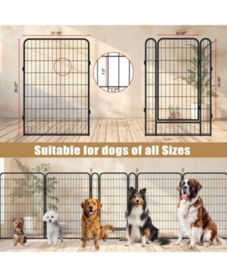 39.37 in. H Dog Fence Pet Exercise Pen for Outdoor and 16 Panels Heavy Duty Metal Playpen with door