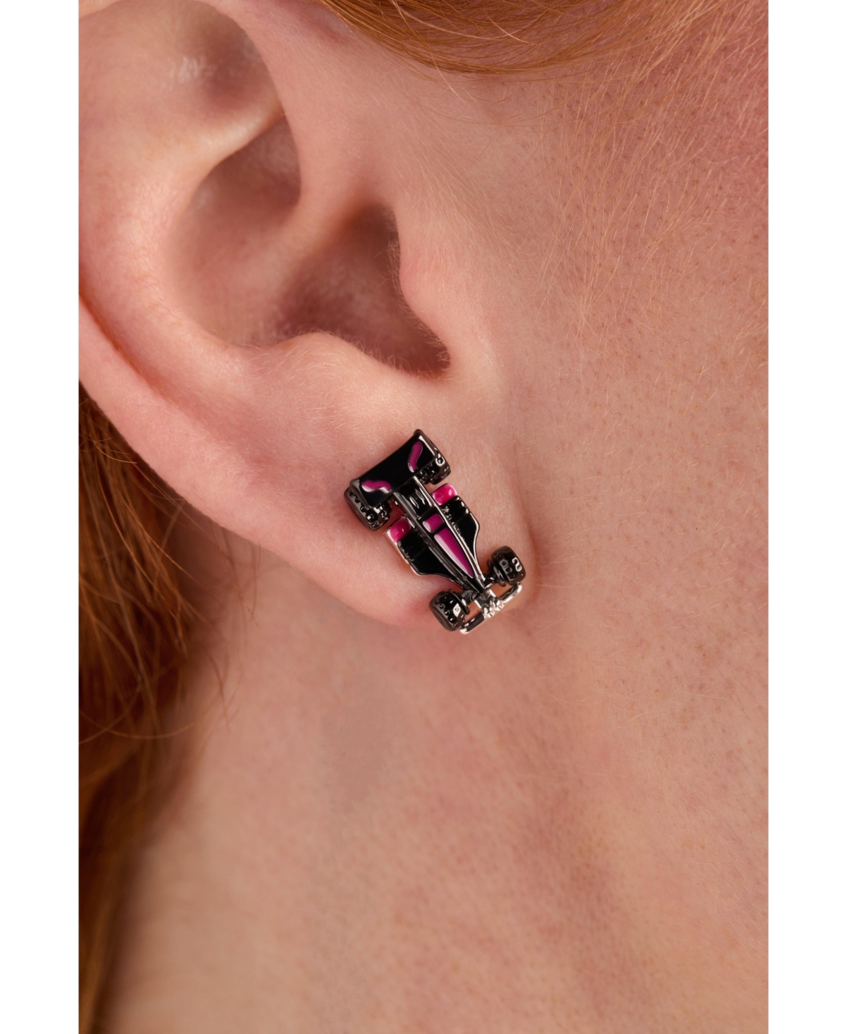 Hot Wheels Pink Car Stud Earring